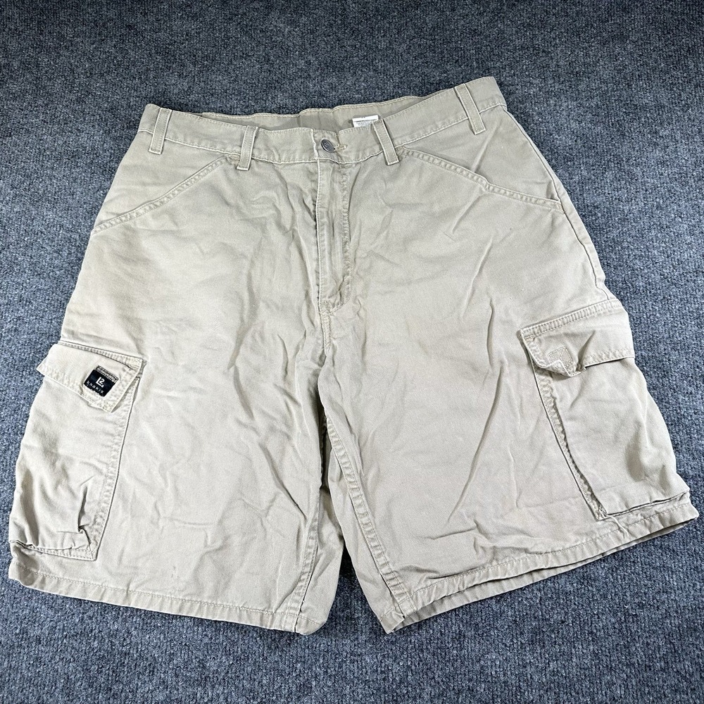 Vintage LEVIS Cargo Shorts Men's 33 KHAKI L2 CARPENTER Wide 10" Baggy Skater 90s